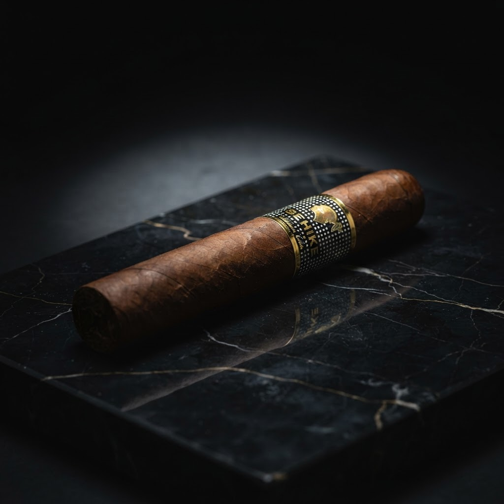 Premium cigar on black marble